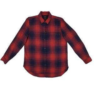 Madewell Blouse Red Blue Plaid Long Sleeve Button Front Womens Small